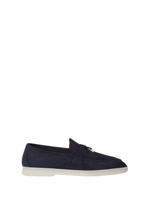 Loro Piana Summer Charms Walk Loafer Suede Ocean Heart